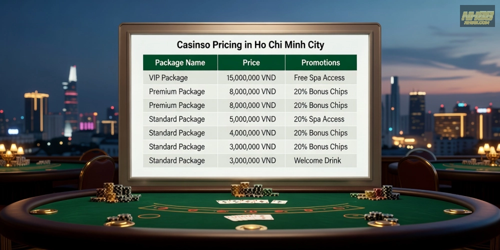 Bảng giá dịch vụ casino in ho chi minh nh88 cập nhật mới nhất năm 2025