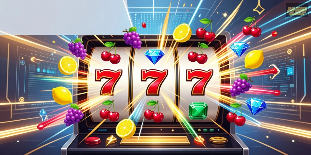 Minh họa khái niệm nổ hũ nh88 với hình ảnh máy slot jackpot hấp dẫn