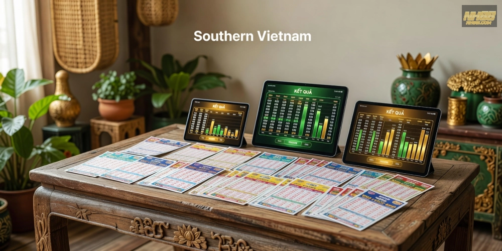 Minh họa khái niệm xổ số miền nam nh88 với các yếu tố truyền thống và hiện đại